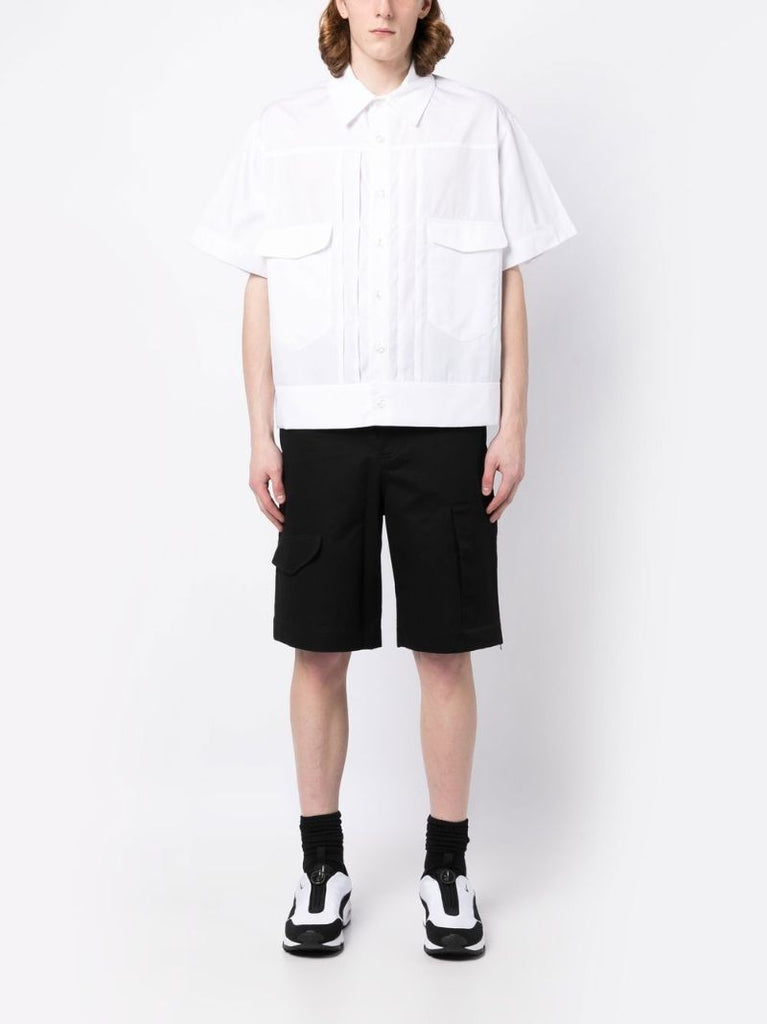 Black Cotton Cargo Shorts