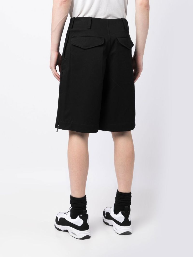Black Cotton Cargo Shorts