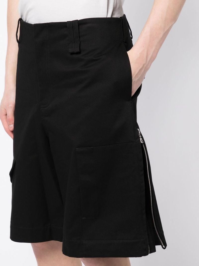 Black Cotton Cargo Shorts