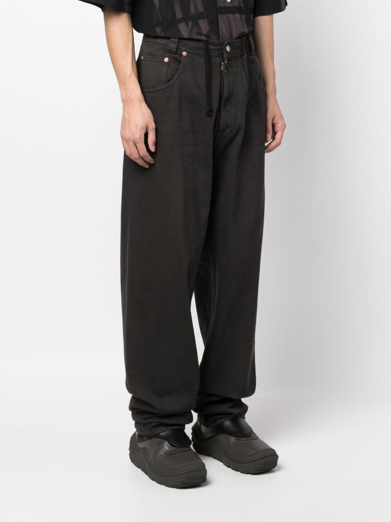 Black Mid-rise Wide-leg Jeans