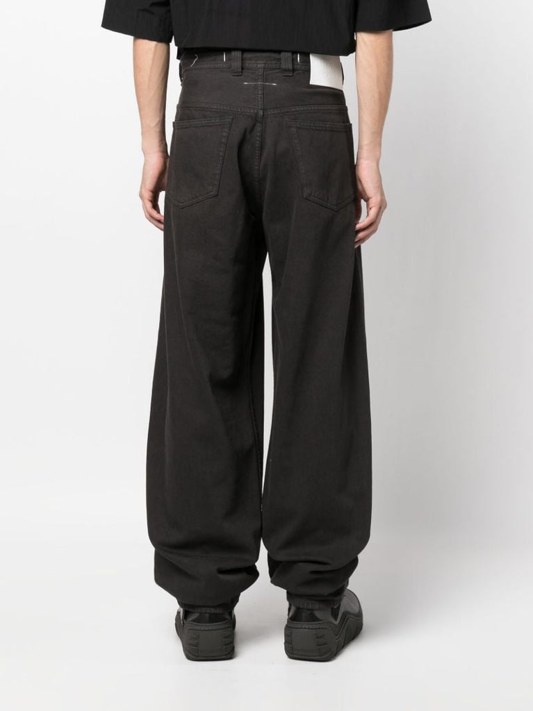 Black Mid-rise Wide-leg Jeans