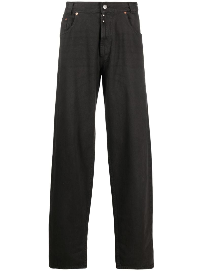 Black Mid-rise Wide-leg Jeans