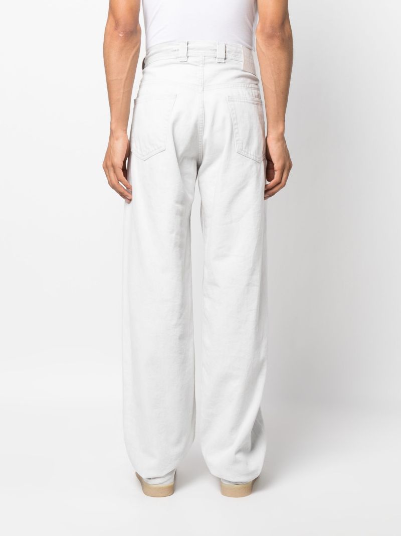 White Mid-rise Wide-leg Jeans