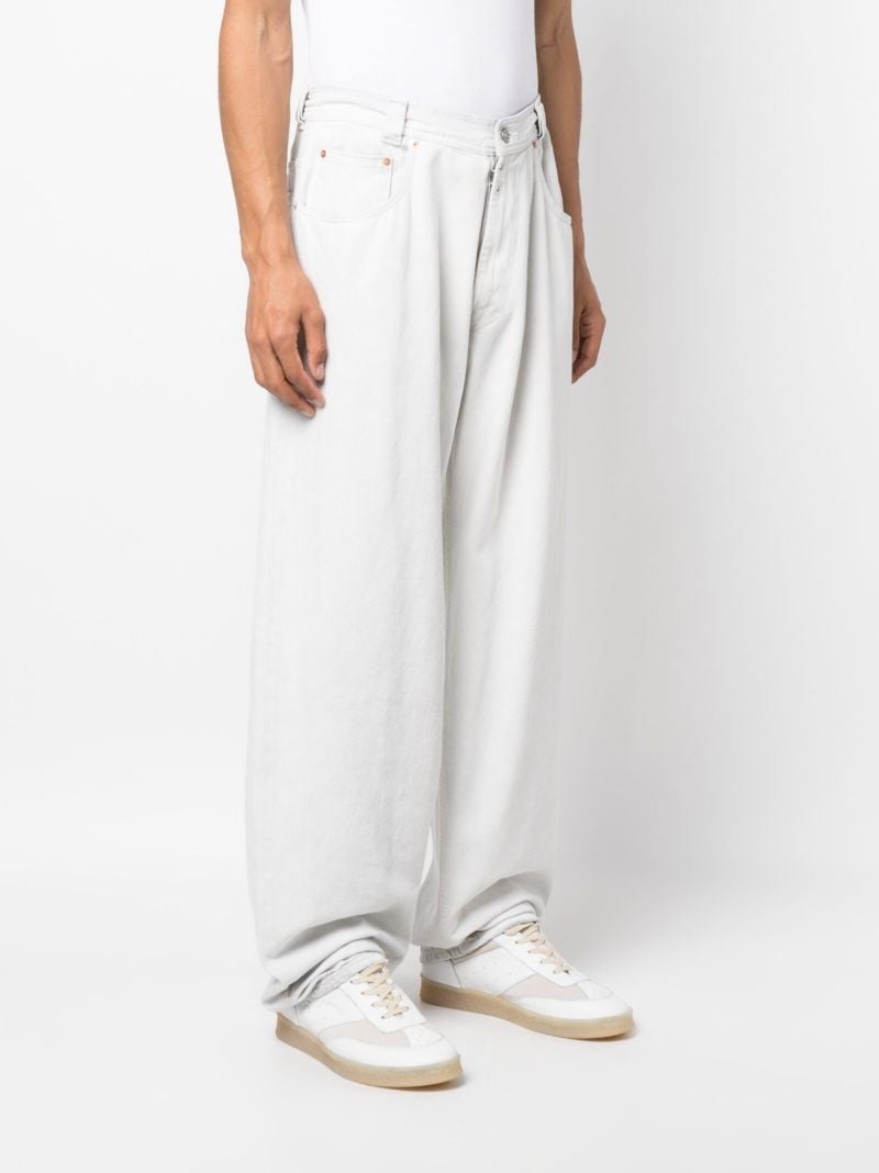 White Mid-rise Wide-leg Jeans