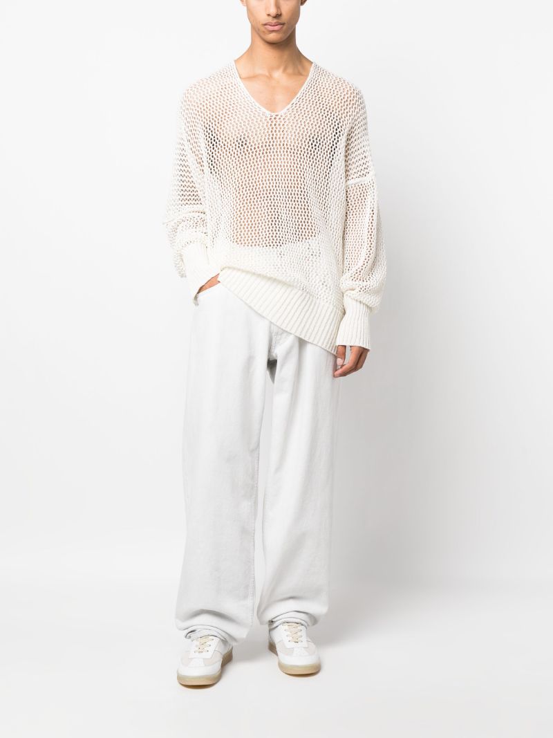 White Mid-rise Wide-leg Jeans