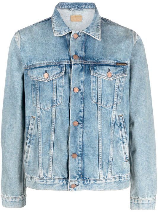 Vintage Blue Buttoned Robby Denim Jacket