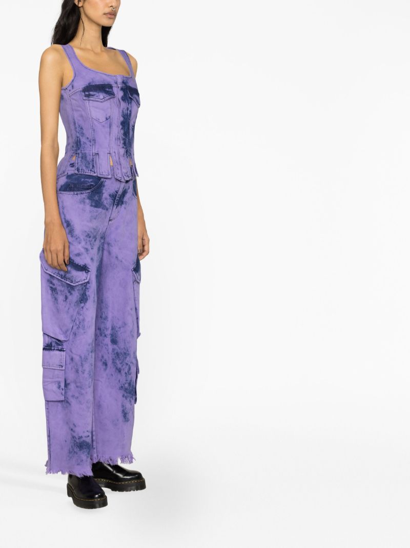 Purple Tie-dye Cargo Trousers