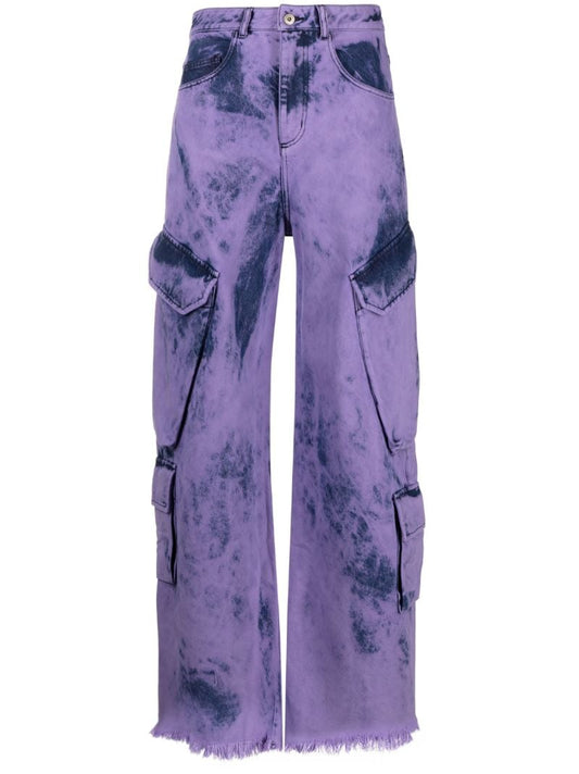 Purple Tie-dye Cargo Trousers