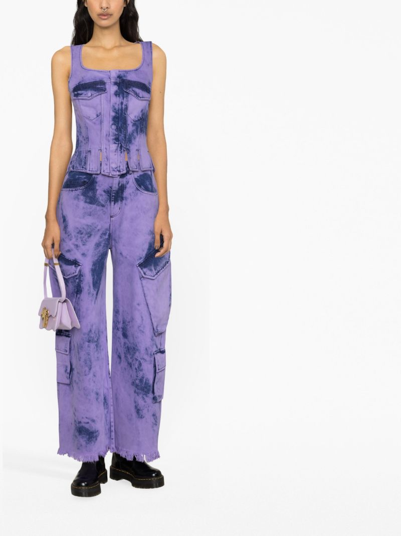 Purple Tie-dye Cargo Trousers