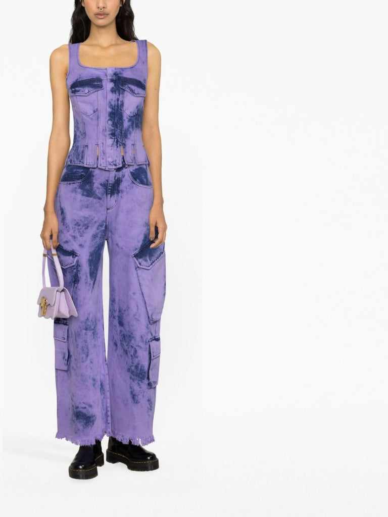 Purple Tie-dye Cargo Trousers