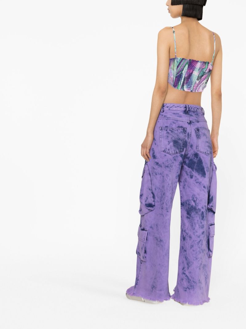 Purple Gina Printed Crop Top
