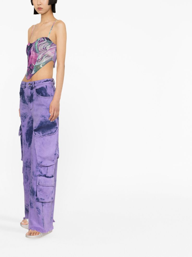 Purple Gina Printed Crop Top