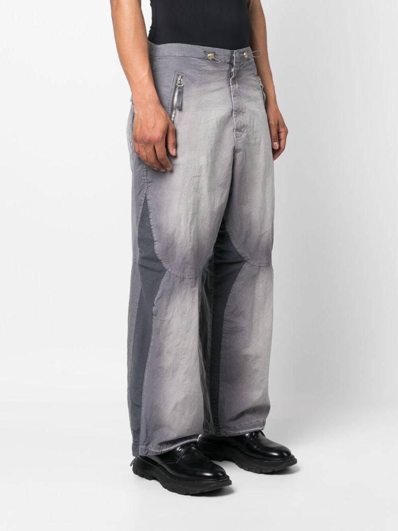 Grey Wide-legged Panelled Trousers