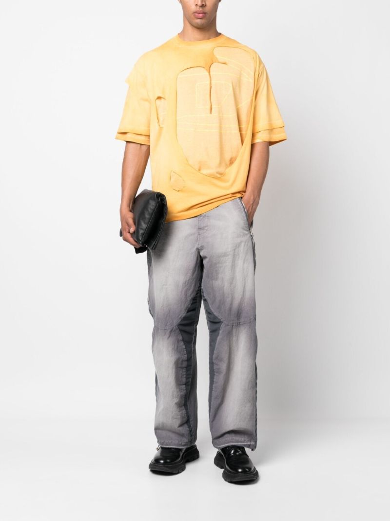Grey Wide-legged Panelled Trousers