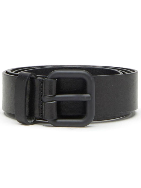 Black B-inlay Leather Belt