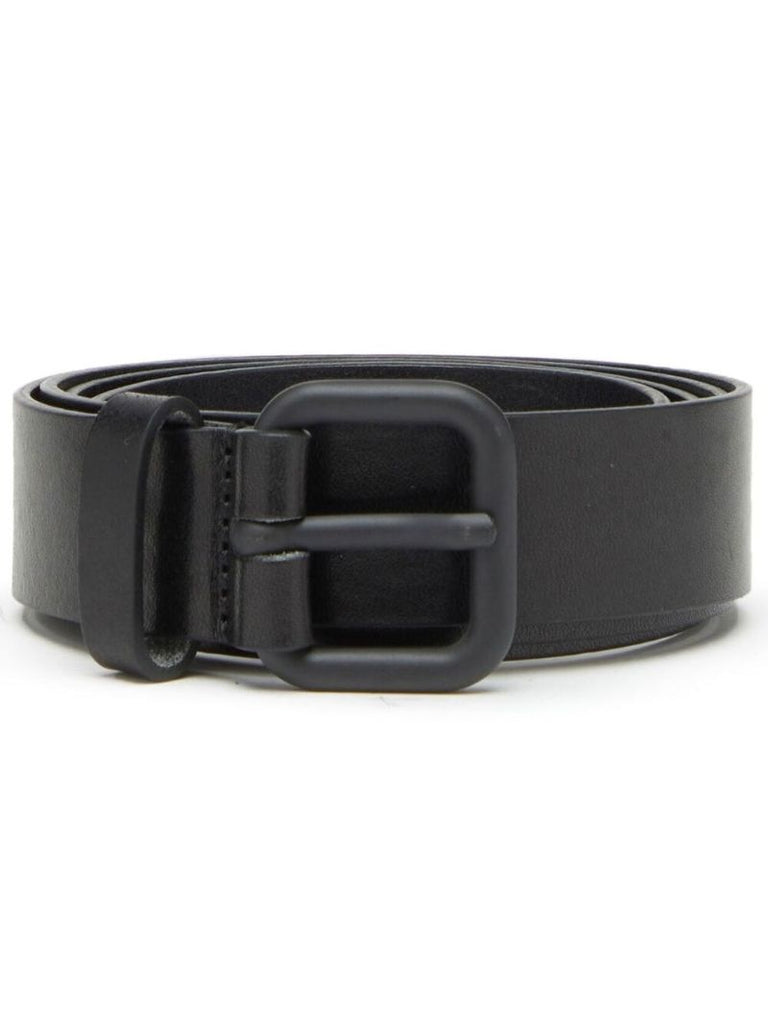 Black B-inlay Leather Belt