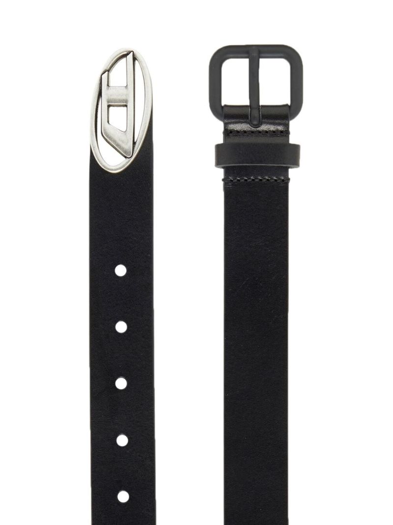 Black B-inlay Leather Belt