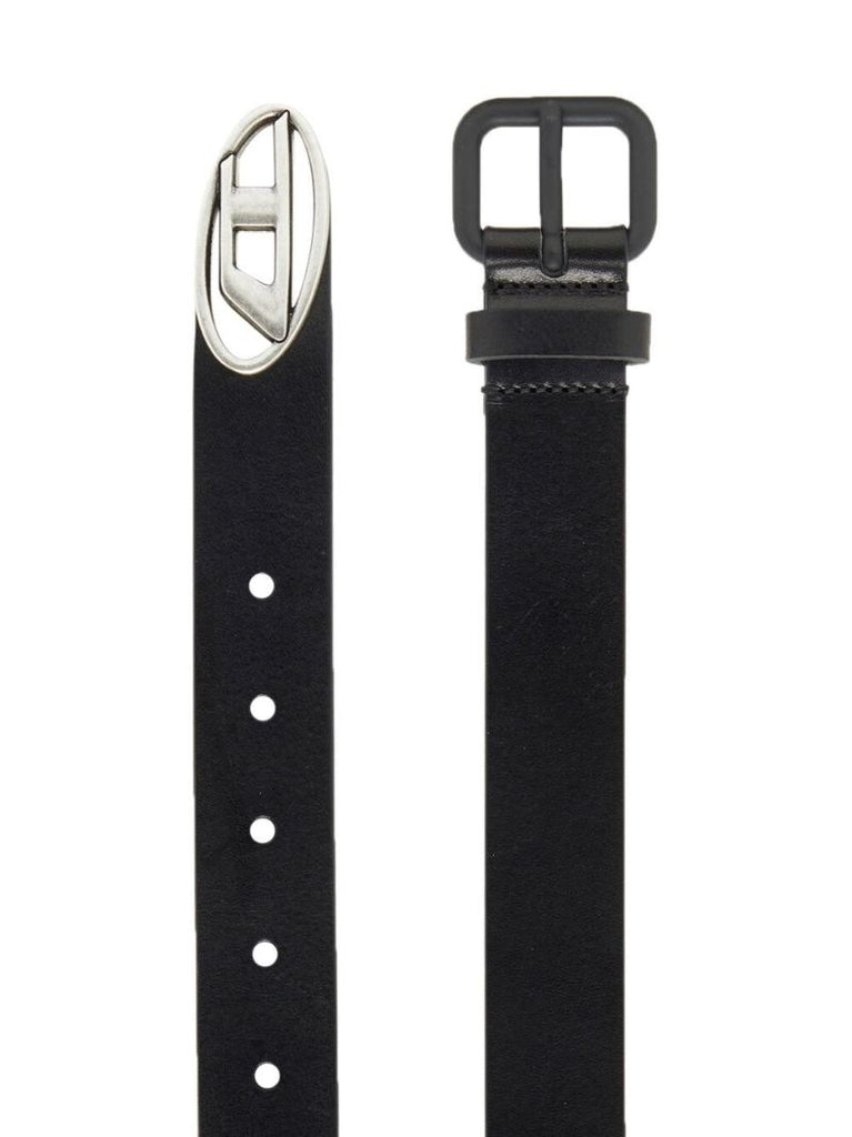 Black B-inlay Leather Belt