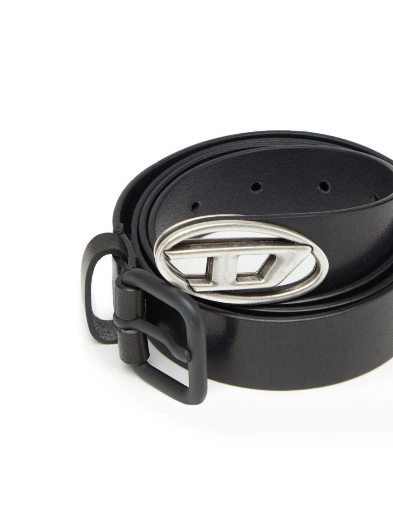 Black B-inlay Leather Belt