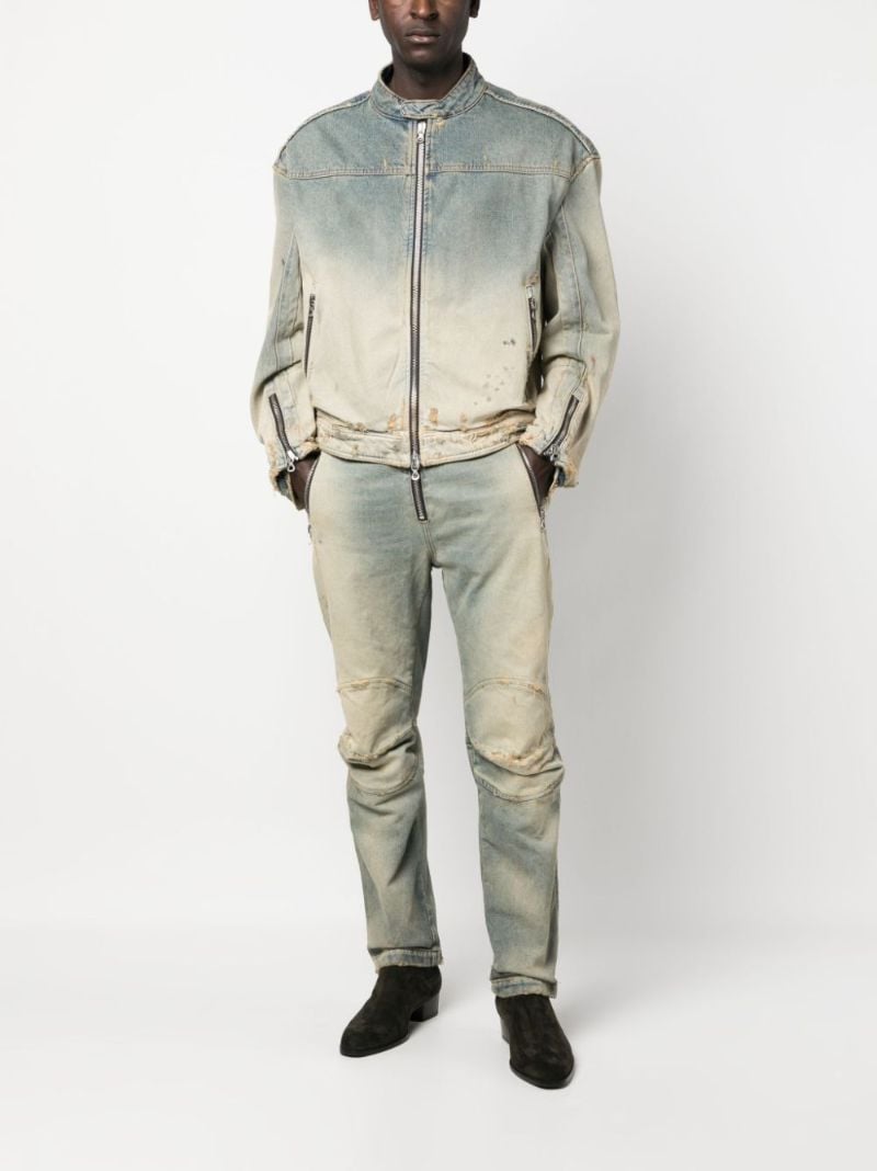 Neutral Faded-effect Denim Jacket