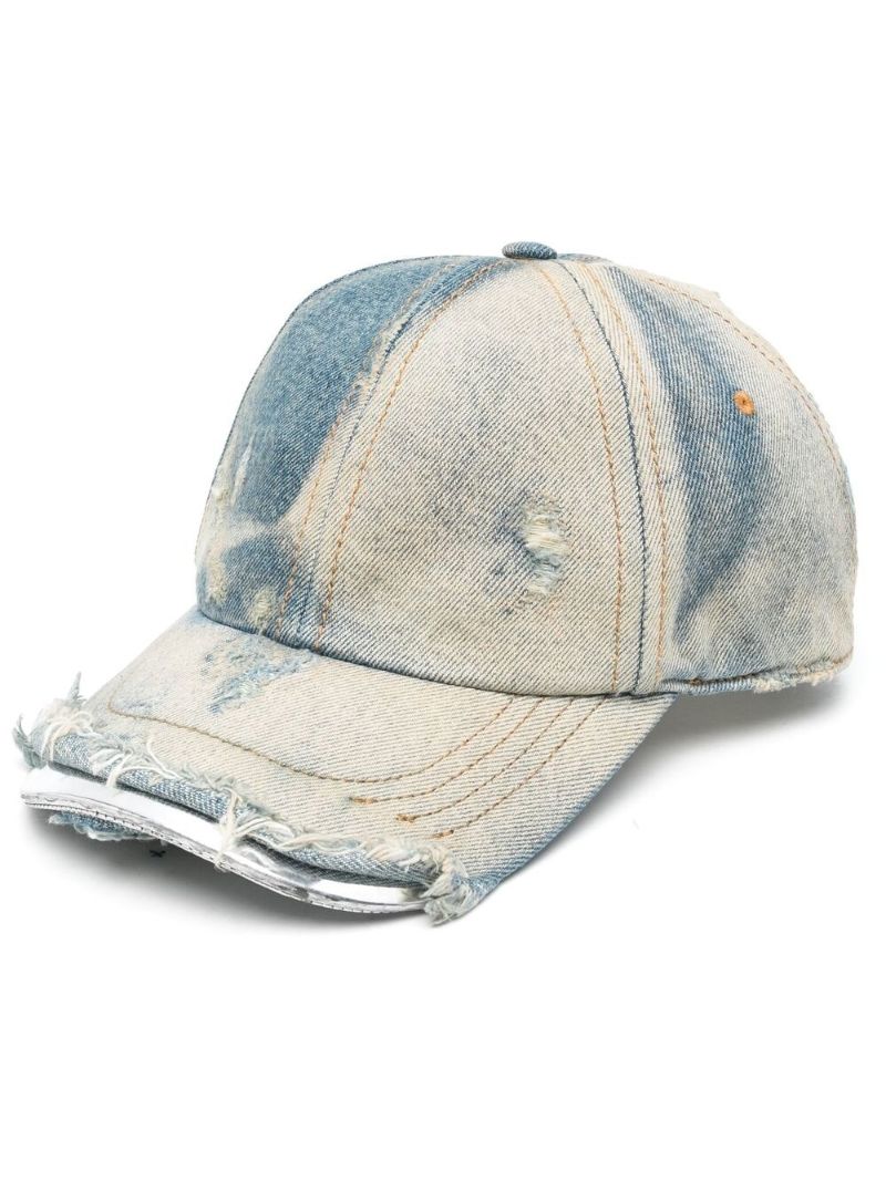 Blue Distressed Denim Cap