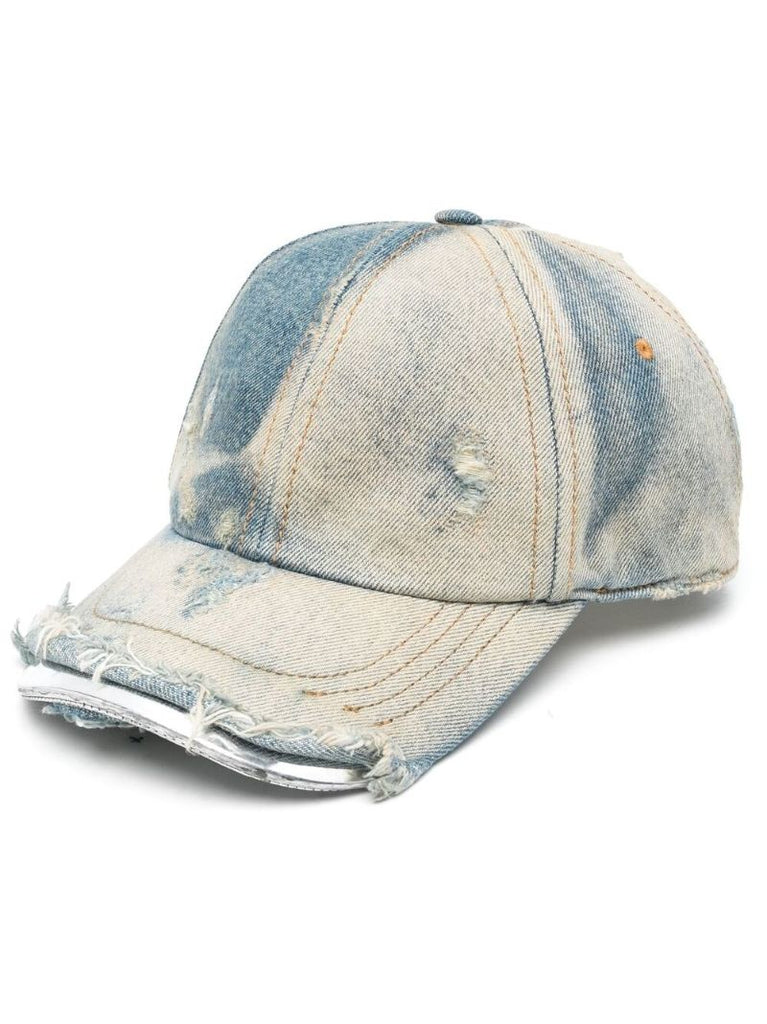 Blue Distressed Denim Cap