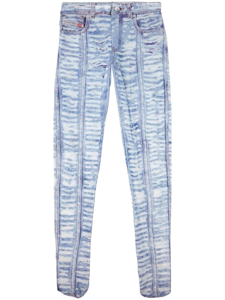 Blue Denim-design Leggings