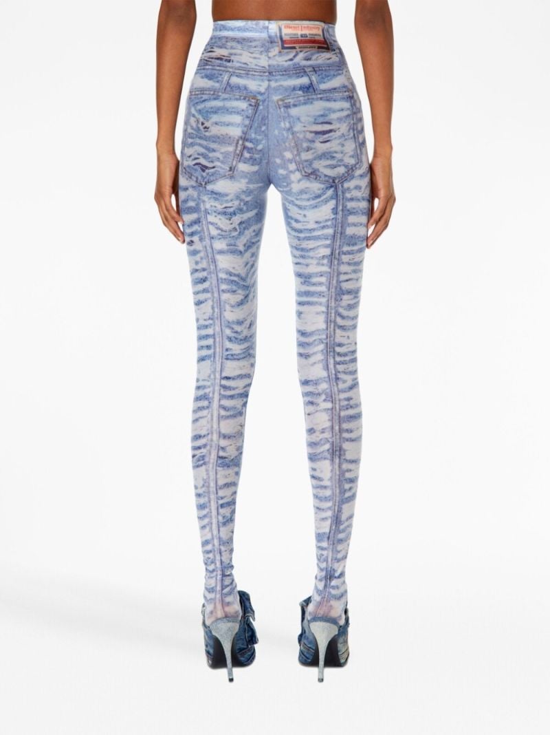 Blue Denim-design Leggings