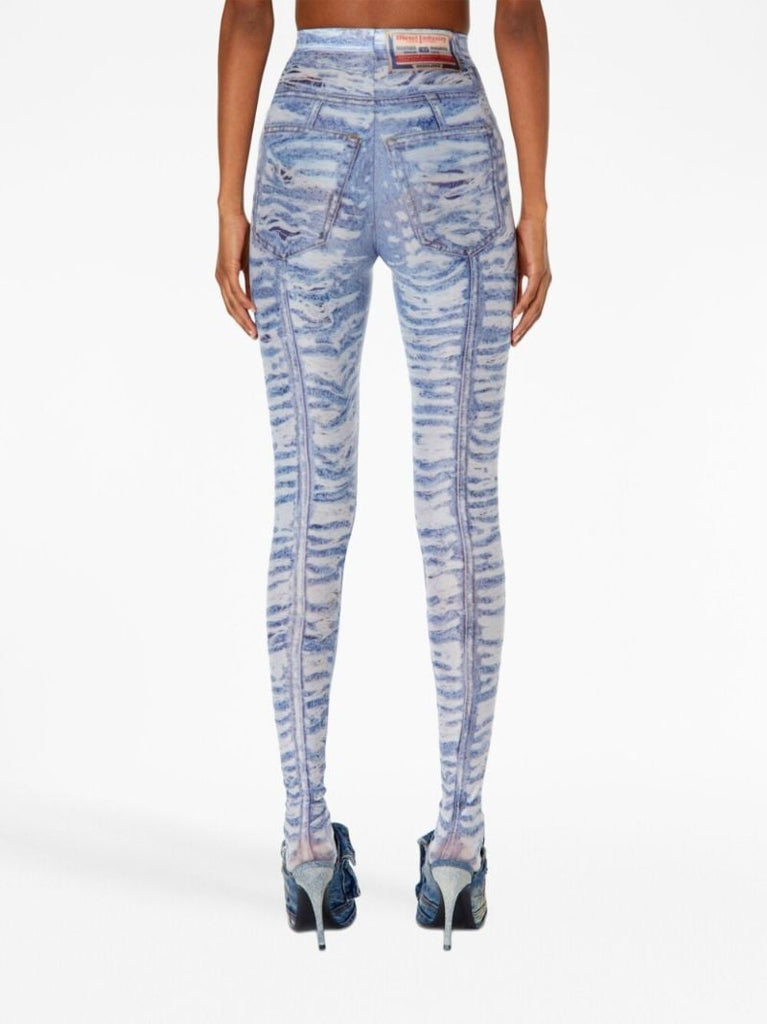 Blue Denim-design Leggings