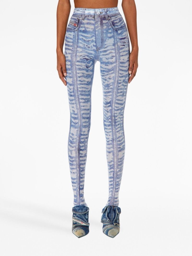 Blue Denim-design Leggings