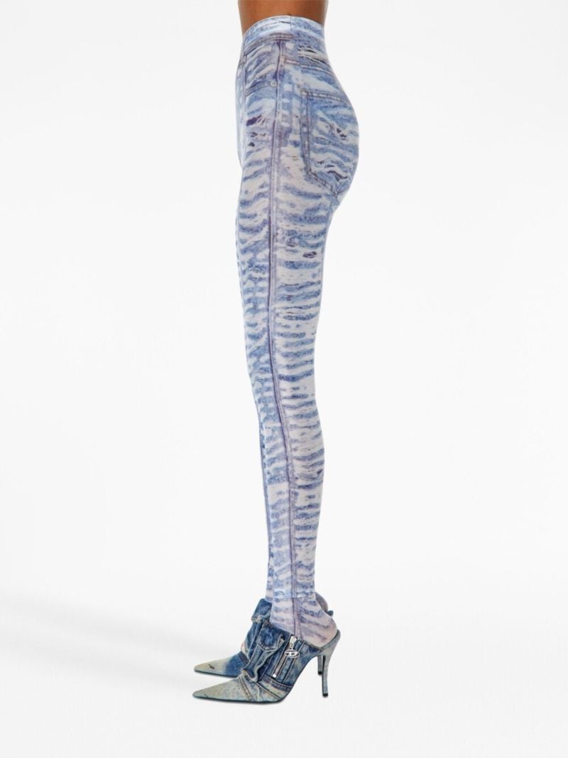 Blue Denim-design Leggings