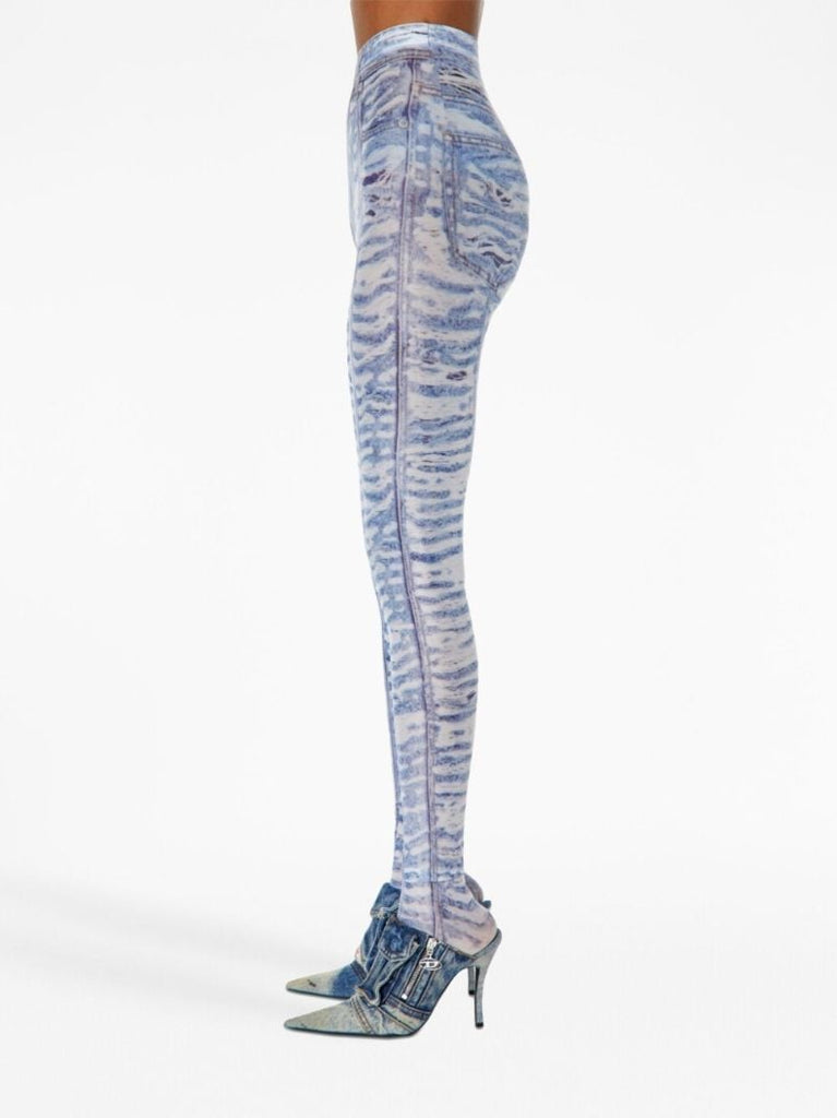 Blue Denim-design Leggings