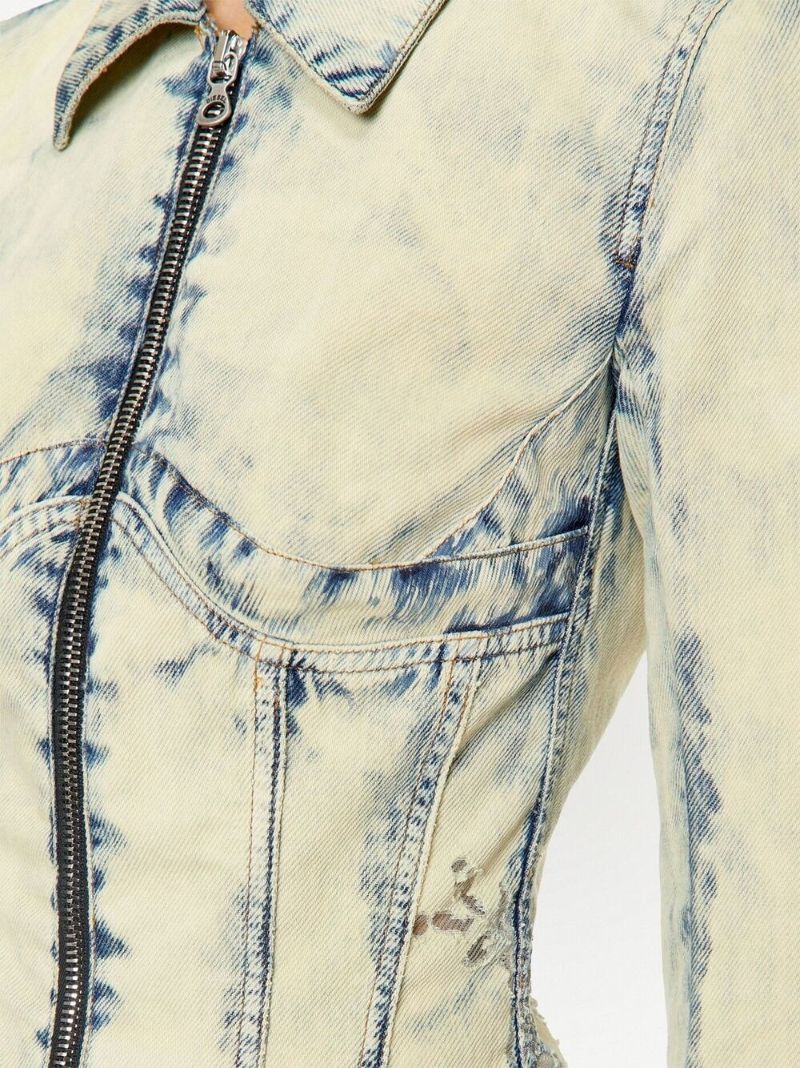 Grey Zip-up Denim Jacket