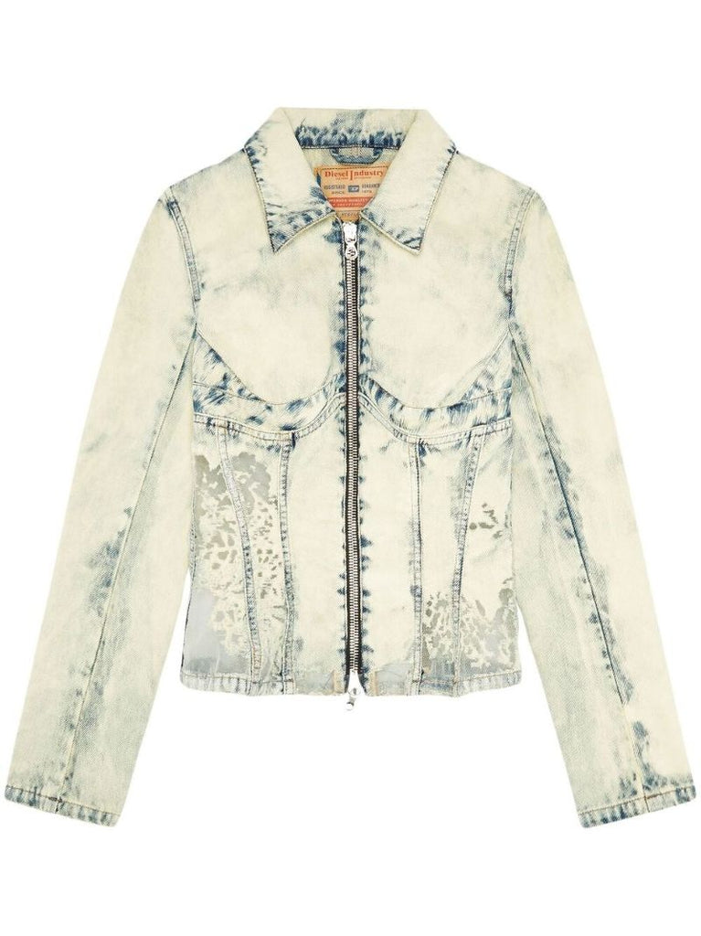 Grey Zip-up Denim Jacket