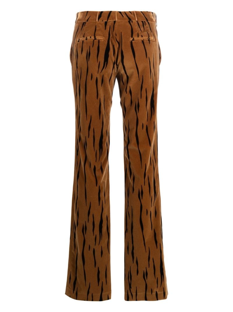 Brown Tiger Print Velvet Trousers