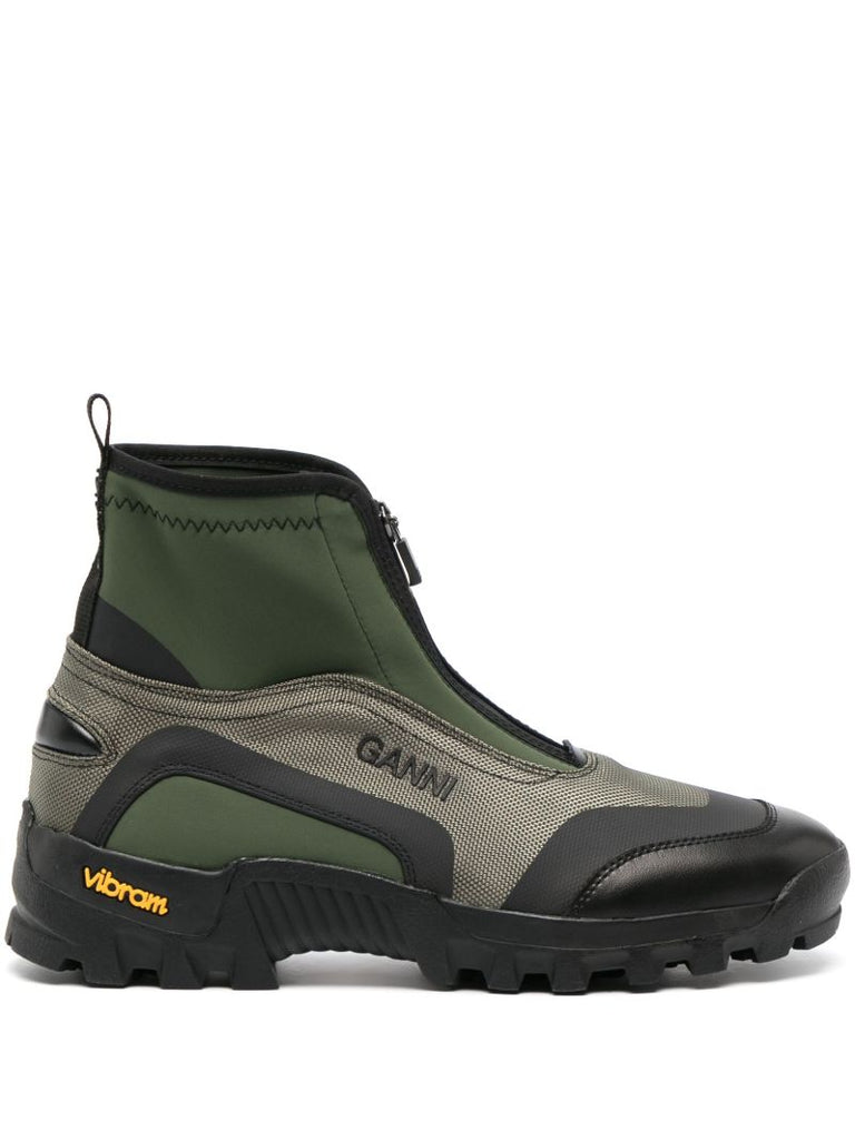 Green Performance Zip-up High-top Sneakers