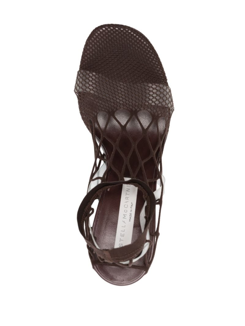 Brown 100 Fishnet Sock Style Sandals