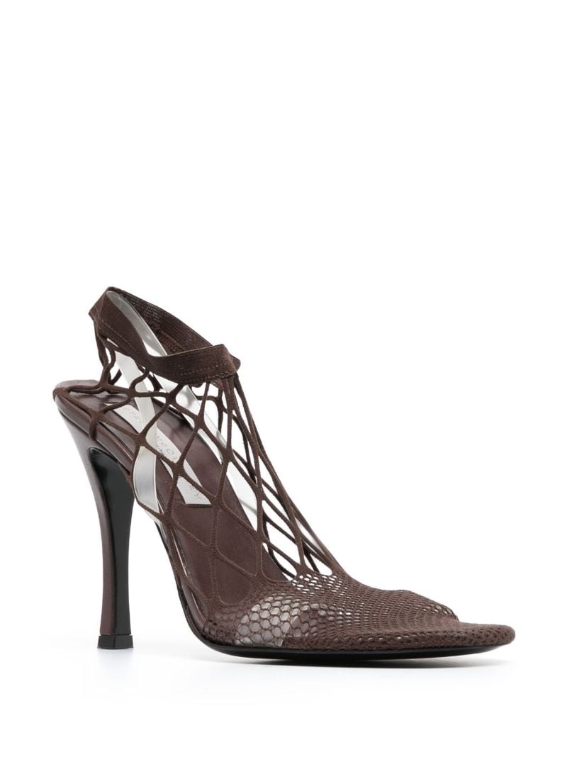 Brown 100 Fishnet Sock Style Sandals