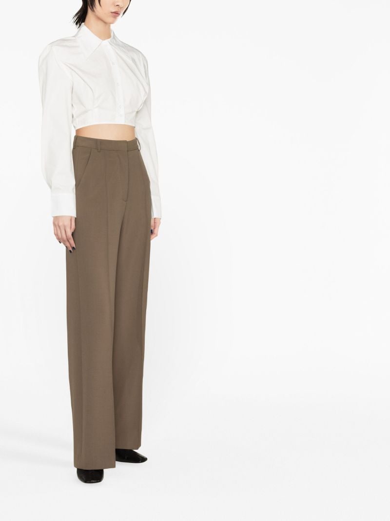 White Cropped Cotton Shirt