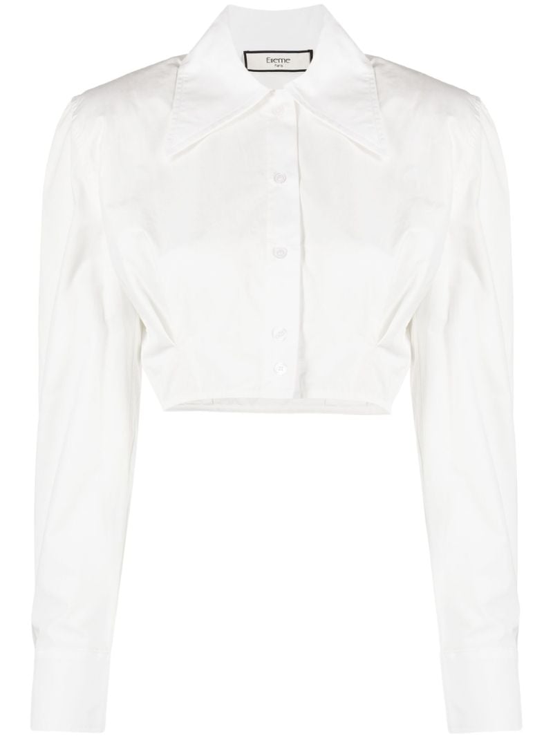 White Cropped Cotton Shirt