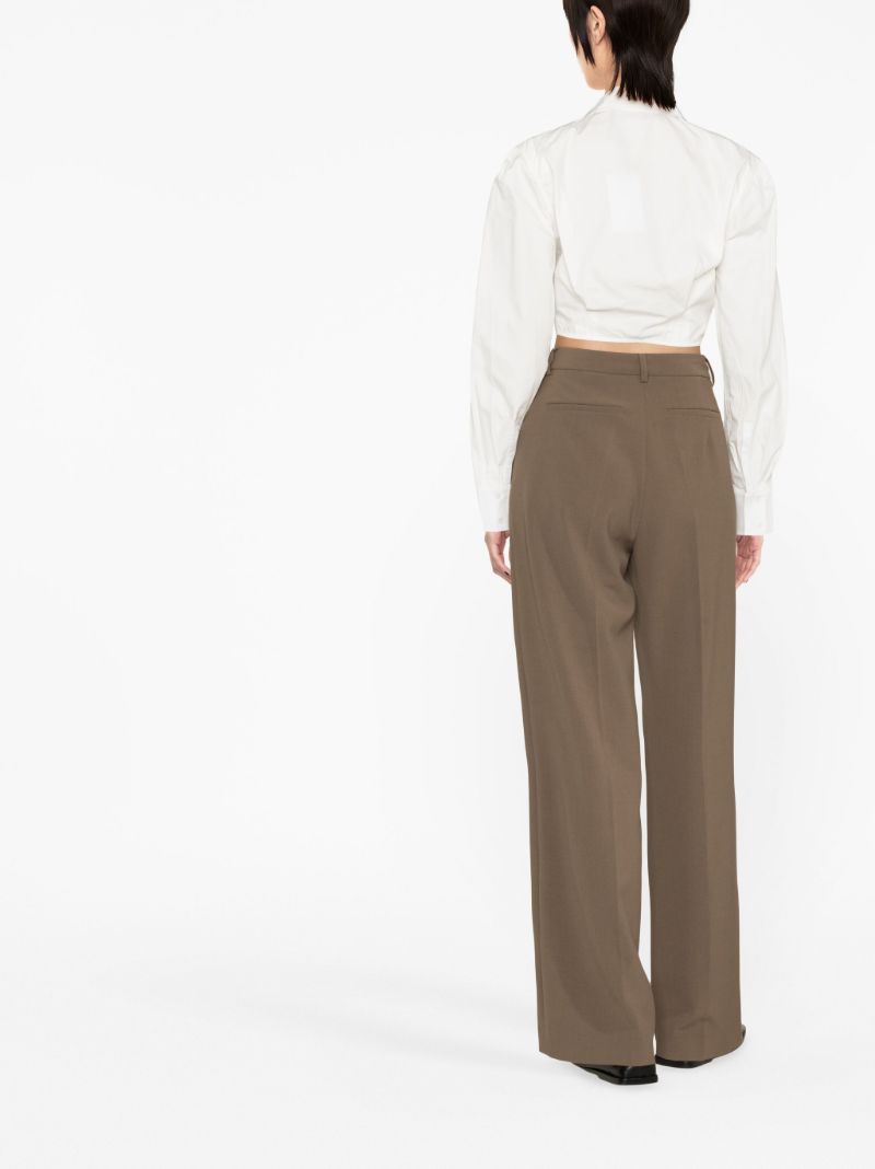 White Cropped Cotton Shirt