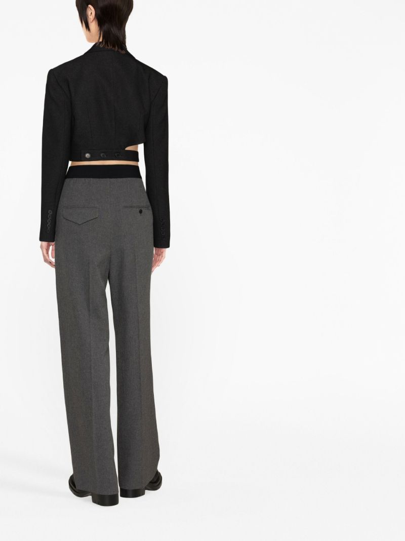 Grey Single Breasted Cropped Blazer