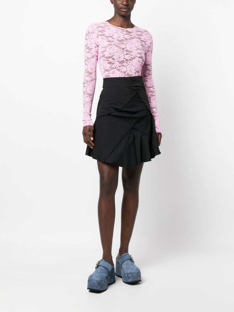 Pink Floral Jacquard Top