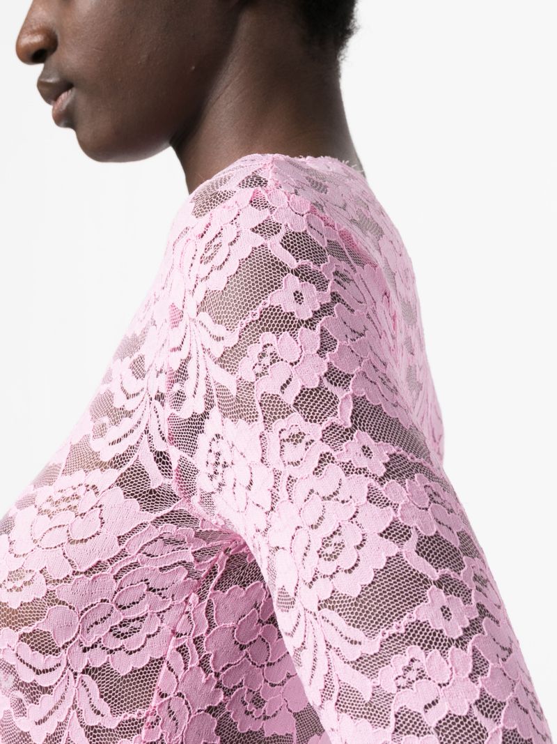 Pink Floral Jacquard Top