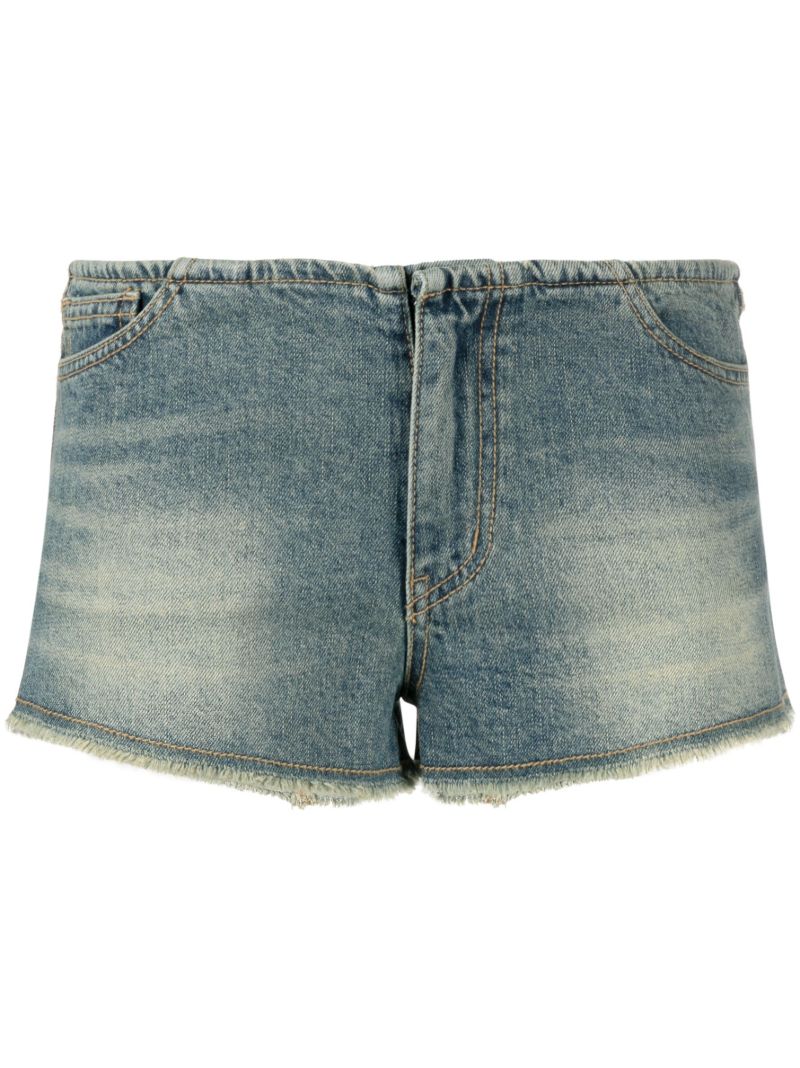 Blue Low-rise Denim Shorts