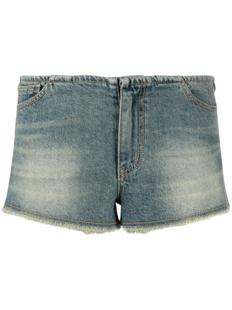 Blue Low-rise Denim Shorts