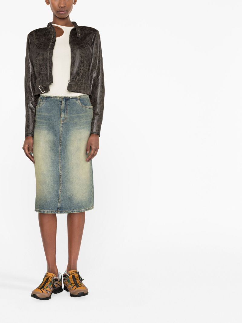 Blue Denim Midi Skirt