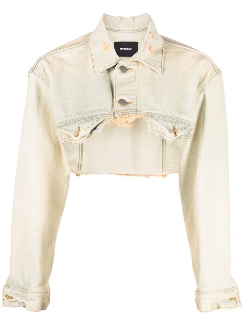 Neutral Cropped Denim Jacket