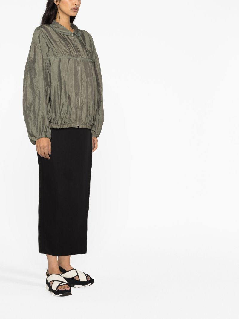 Green Lace Trim Blouson Jacket