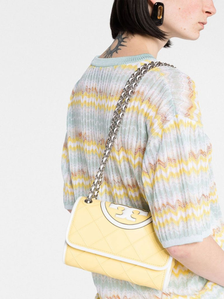 Yellow Fleming Leather Cross Body Bag